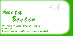 anita beslin business card